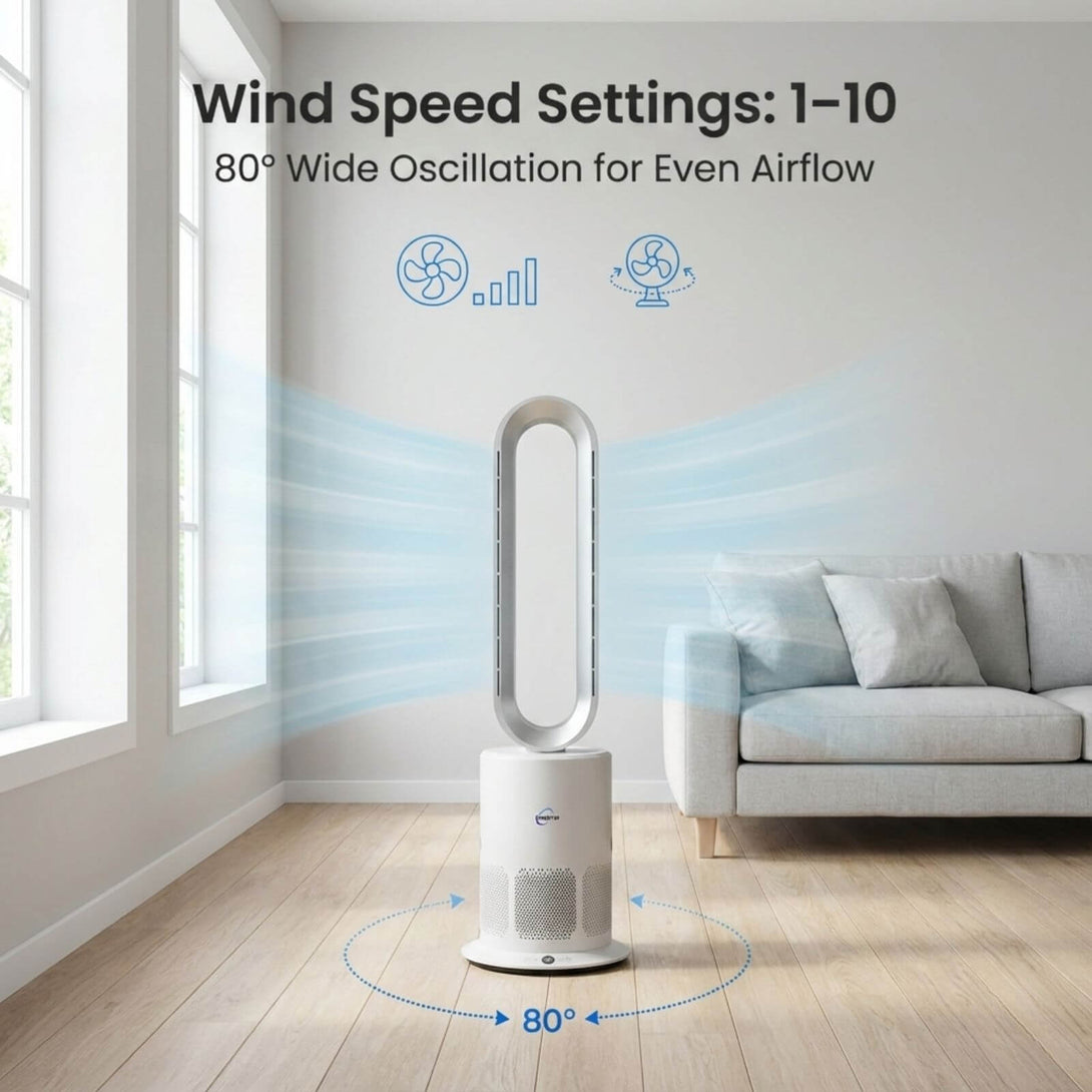 Breevo Air Purifier with Fan - Bladeless Hot and Cold Fan | PureFlow ...