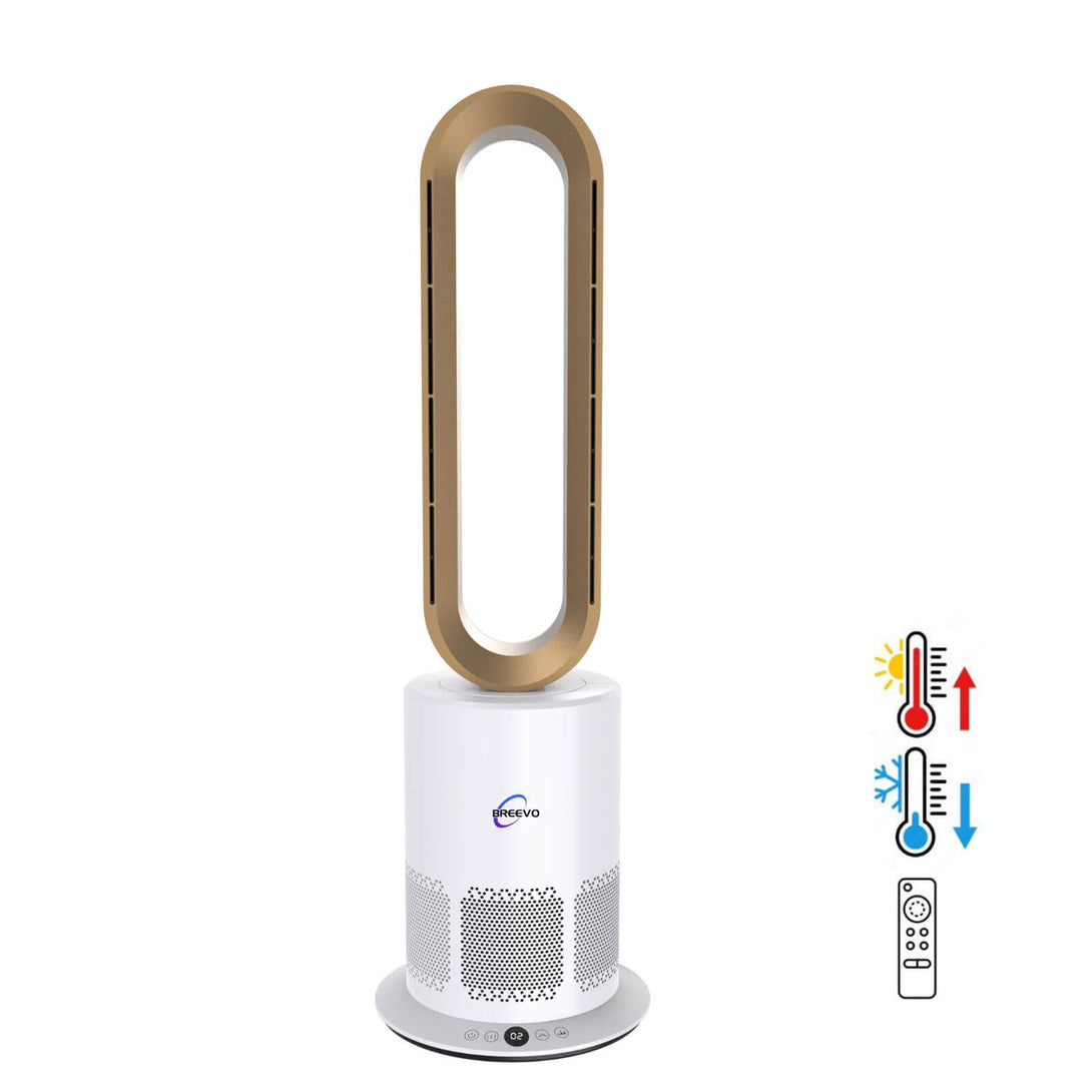 Bladeless Air Purifier Fan Heater 3 in 1 1950W | HEPA | PureFlow | Gold ...
