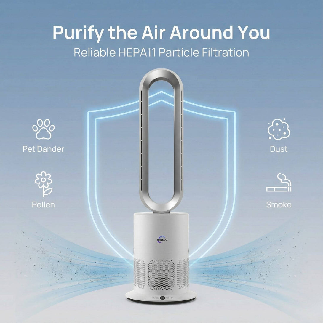 Breevo Air Purifier with Fan - Bladeless Hot and Cold Fan | PureFlow ...