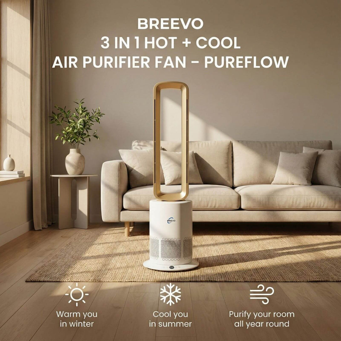 Luxury HEPA Air Purifier Fan Heater 3 in 1 1950W | PureAir | Gold ...