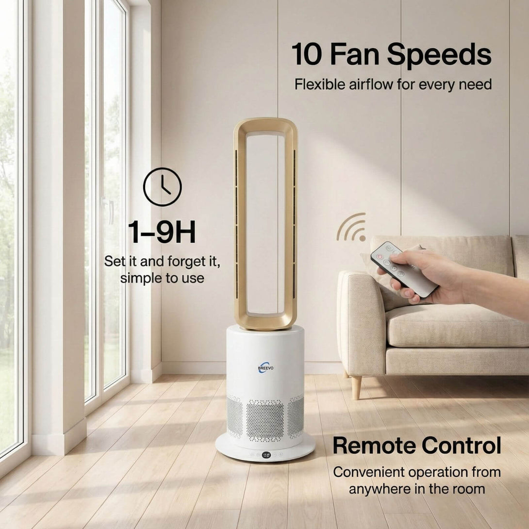 Luxury HEPA Air Purifier Fan Heater 3 in 1 1950W | PureAir | Gold ...